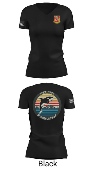 Womens Short Sleeve Vneck Shirt, A BTRY, 1-37FAR, , Teamtime, Team time, sublimation, custom sports apparel, team uniforms, spirit wear, spiritwear, sports uniforms, custom shirts, team store, custom team store, fundraiser sports, apparel fundraiser