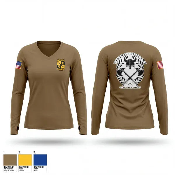 Womens Long Sleeve Vneck Shirt, Viking Company, Army, Teamtime, Team time, sublimation, custom sports apparel, team uniforms, spirit wear, spiritwear, sports uniforms, custom shirts, team store, custom team store, fundraiser sports, apparel fundraiser