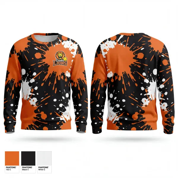 Crew Neck Sweatshirt, Eureka Lions, Softball, Teamtime, Team time, sublimation, custom sports apparel, team uniforms, spirit wear, spiritwear, sports uniforms, custom shirts, team store, custom team store, fundraiser sports, apparel fundraiser