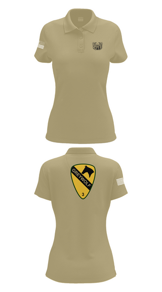 Womens Short Sleeve Performance Polo, 1st cav Div 3abct, , Teamtime, Team time, sublimation, custom sports apparel, team uniforms, spirit wear, spiritwear, sports uniforms, custom shirts, team store, custom team store, fundraiser sports, apparel fundraiser