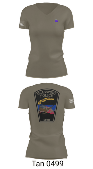 Womens Short Sleeve Vneck Shirt, GLASSPORT POLICE, Police, Teamtime, Team time, sublimation, custom sports apparel, team uniforms, spirit wear, spiritwear, sports uniforms, custom shirts, team store, custom team store, fundraiser sports, apparel fundraiser