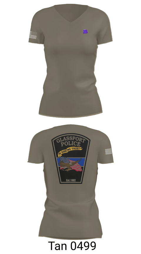 Womens Short Sleeve Vneck Shirt, GLASSPORT POLICE, Police, Teamtime, Team time, sublimation, custom sports apparel, team uniforms, spirit wear, spiritwear, sports uniforms, custom shirts, team store, custom team store, fundraiser sports, apparel fundraiser
