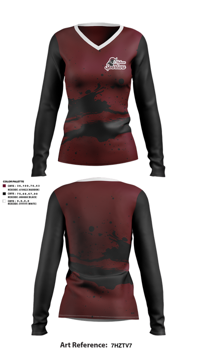 Auburn Spartans 93262128 Women's Long Sleeve V-neck Shirt - 1