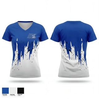 Womens Short Sleeve Vneck Shirt, Lisbon Blue Devils, Women's Basketball, Teamtime, Team time, sublimation, custom sports apparel, team uniforms, spirit wear, spiritwear, sports uniforms, custom shirts, team store, custom team store, fundraiser sports, apparel fundraiser