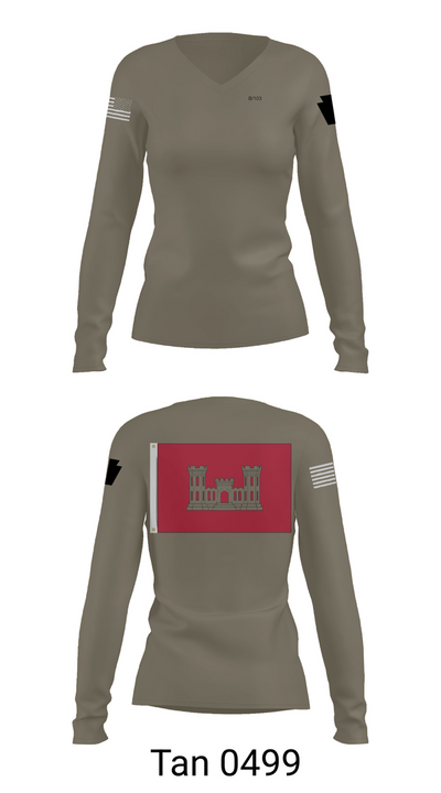 B 103 EN BN 37041687 Women's Long Sleeve V-neck Shirt - 73