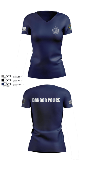 Womens Short Sleeve Vneck Shirt, Bangor PD, Police, Teamtime, Team time, sublimation, custom sports apparel, team uniforms, spirit wear, spiritwear, sports uniforms, custom shirts, team store, custom team store, fundraiser sports, apparel fundraiser