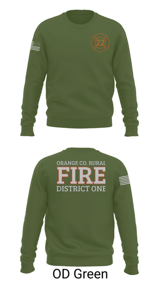 Crew Neck Sweatshirt, Orange County Rural District 1 Fire Department, , Teamtime, Team time, sublimation, custom sports apparel, team uniforms, spirit wear, spiritwear, sports uniforms, custom shirts, team store, custom team store, fundraiser sports, apparel fundraiser