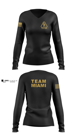 Womens Long Sleeve Vneck Shirt, 174th Legal Operations Detachment, Army, Teamtime, Team time, sublimation, custom sports apparel, team uniforms, spirit wear, spiritwear, sports uniforms, custom shirts, team store, custom team store, fundraiser sports, apparel fundraiser