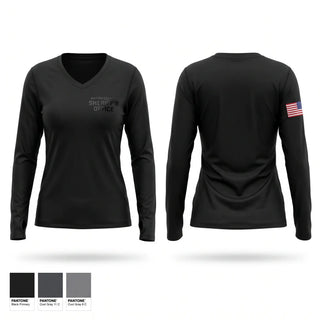 Womens Long Sleeve Vneck Shirt, Mason County Sheriff’s Office, Police, Teamtime, Team time, sublimation, custom sports apparel, team uniforms, spirit wear, spiritwear, sports uniforms, custom shirts, team store, custom team store, fundraiser sports, apparel fundraiser