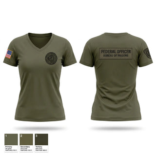 Womens Short Sleeve Vneck Shirt, Federal bureau of prions, Police, Teamtime, Team time, sublimation, custom sports apparel, team uniforms, spirit wear, spiritwear, sports uniforms, custom shirts, team store, custom team store, fundraiser sports, apparel fundraiser