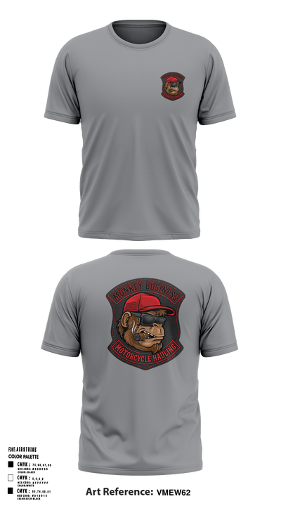 Monkey Business Motorcycke Hauling 24871532 Soft Poly Tee Cotton Like Feel - 7