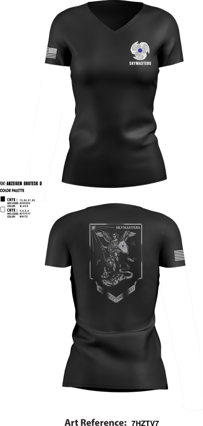 1-222 Aviation Regiment Women's Short Sleeve V-neck Shirt - 10