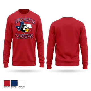 Crew Neck Sweatshirt, Lonestar Wolves, Softball, Teamtime, Team time, sublimation, custom sports apparel, team uniforms, spirit wear, spiritwear, sports uniforms, custom shirts, team store, custom team store, fundraiser sports, apparel fundraiser