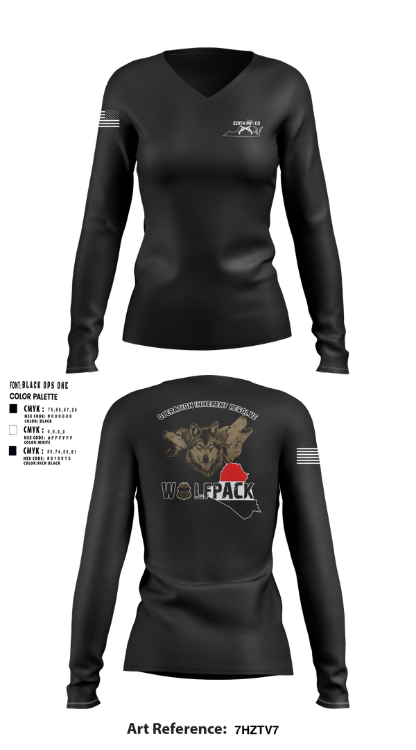 Womens Long Sleeve Vneck Shirt, 229th mp co, Army, Teamtime, Team time, sublimation, custom sports apparel, team uniforms, spirit wear, spiritwear, sports uniforms, custom shirts, team store, custom team store, fundraiser sports, apparel fundraiser