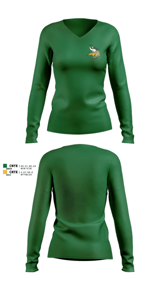 Womens Long Sleeve Vneck Shirt, Northland Vikings, , Teamtime, Team time, sublimation, custom sports apparel, team uniforms, spirit wear, spiritwear, sports uniforms, custom shirts, team store, custom team store, fundraiser sports, apparel fundraiser