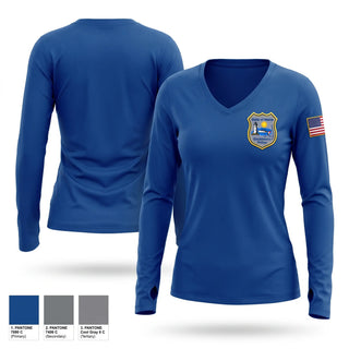 Womens Long Sleeve Vneck Shirt, Gouldsboro Police, Police, Teamtime, Team time, sublimation, custom sports apparel, team uniforms, spirit wear, spiritwear, sports uniforms, custom shirts, team store, custom team store, fundraiser sports, apparel fundraiser