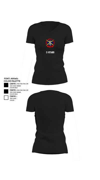 C-STARS 18124227 Women's Short Sleeve V-neck Shirt - 24