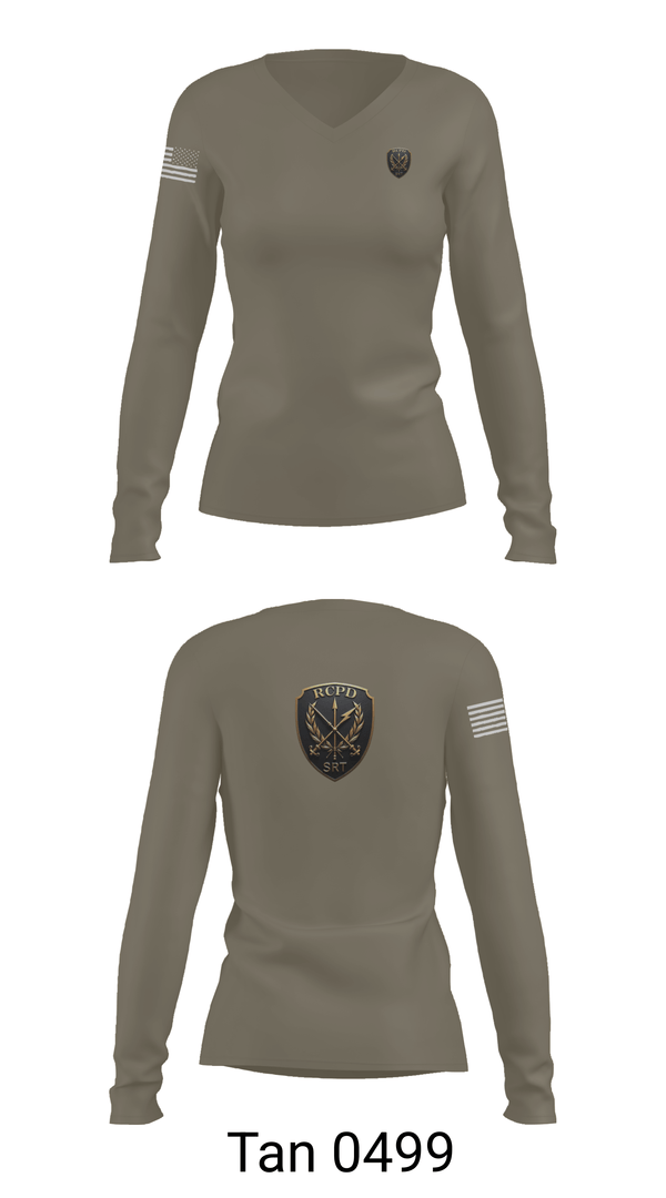 Womens Long Sleeve Vneck Shirt, Redwood City PD SRT, Police, Teamtime, Team time, sublimation, custom sports apparel, team uniforms, spirit wear, spiritwear, sports uniforms, custom shirts, team store, custom team store, fundraiser sports, apparel fundraiser