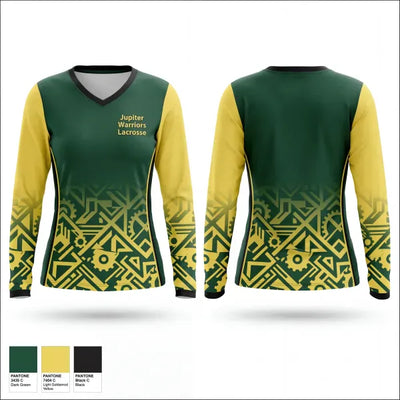 Jupiter Warriors Lacrosse 68726936 Women's Long Sleeve V-neck Shirt - 1