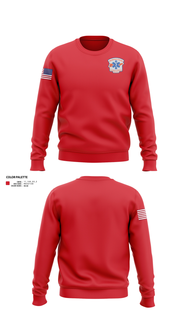 Crew Neck Sweatshirt, Hardeman County Ambulance Service, EMS/EMT, Teamtime, Team time, sublimation, custom sports apparel, team uniforms, spirit wear, spiritwear, sports uniforms, custom shirts, team store, custom team store, fundraiser sports, apparel fundraiser