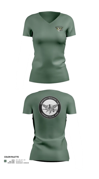 Womens Short Sleeve Vneck Shirt, Emergency Response Team (ERT), , Teamtime, Team time, sublimation, custom sports apparel, team uniforms, spirit wear, spiritwear, sports uniforms, custom shirts, team store, custom team store, fundraiser sports, apparel fundraiser