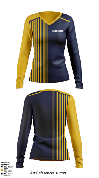 Womens Long Sleeve Vneck Shirt, DCHS guard, Spirit Store, Teamtime, Team time, sublimation, custom sports apparel, team uniforms, spirit wear, spiritwear, sports uniforms, custom shirts, team store, custom team store, fundraiser sports, apparel fundraiser