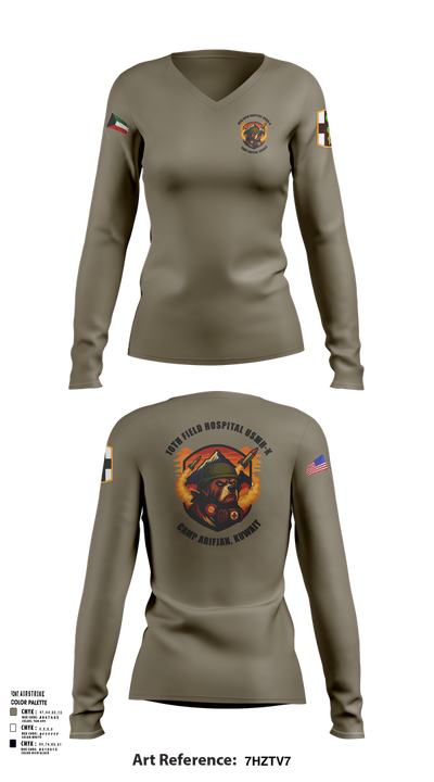 10th Field Hospital (FWD) 73609367 Women's Long Sleeve V-neck Shirt - 101