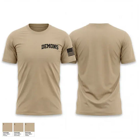 Old School Cotton Feel Shirt, Demons, Marines, Teamtime, Team time, sublimation, custom sports apparel, team uniforms, spirit wear, spiritwear, sports uniforms, custom shirts, team store, custom team store, fundraiser sports, apparel fundraiser