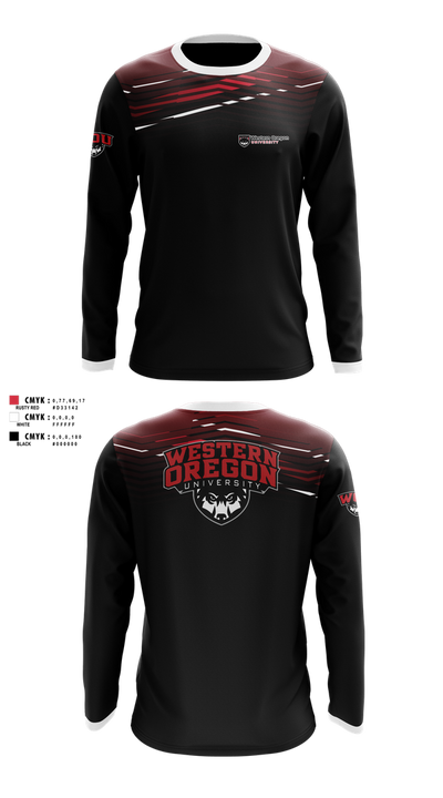 Western Oregon University Equestrian 74623833 Long Sleeve Performance Shirt 100