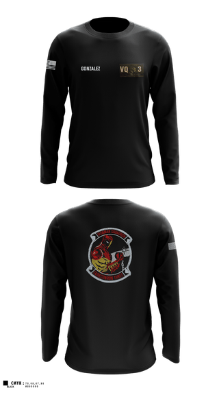 Long Sleeve Performance Shirt, VQ-3 DET TRVS, Navy, Teamtime, Team time, sublimation, custom sports apparel, team uniforms, spirit wear, spiritwear, sports uniforms, custom shirts, team store, custom team store, fundraiser sports, apparel fundraiser