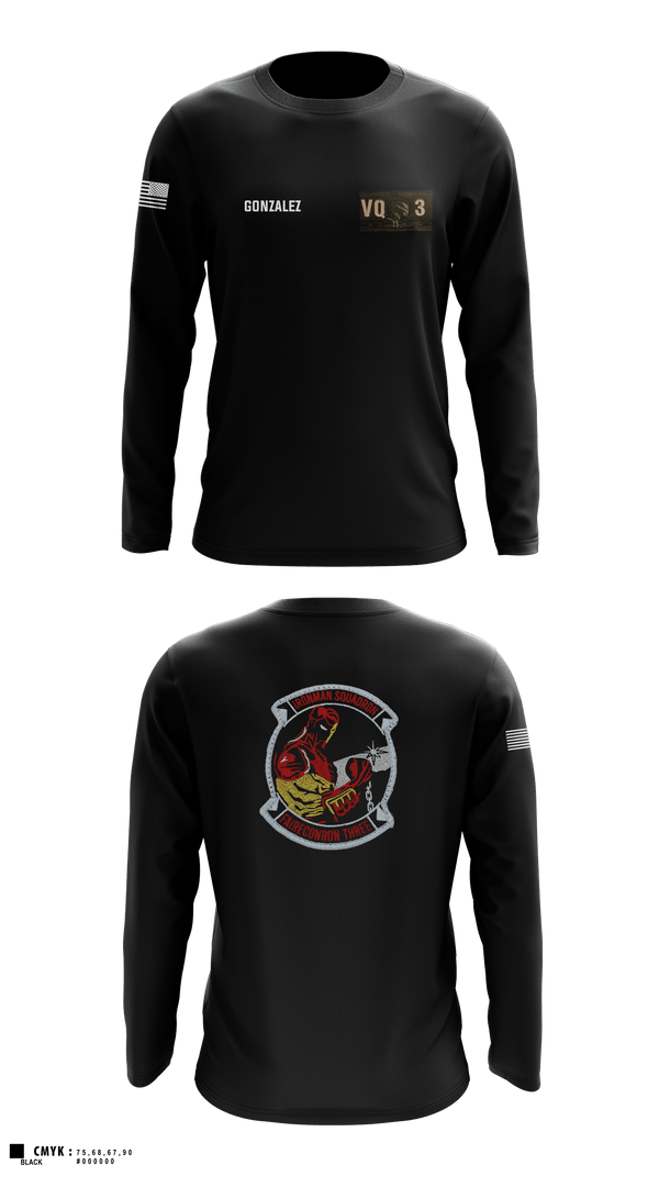 Long Sleeve Performance Shirt, VQ-3 DET TRVS, Navy, Teamtime, Team time, sublimation, custom sports apparel, team uniforms, spirit wear, spiritwear, sports uniforms, custom shirts, team store, custom team store, fundraiser sports, apparel fundraiser