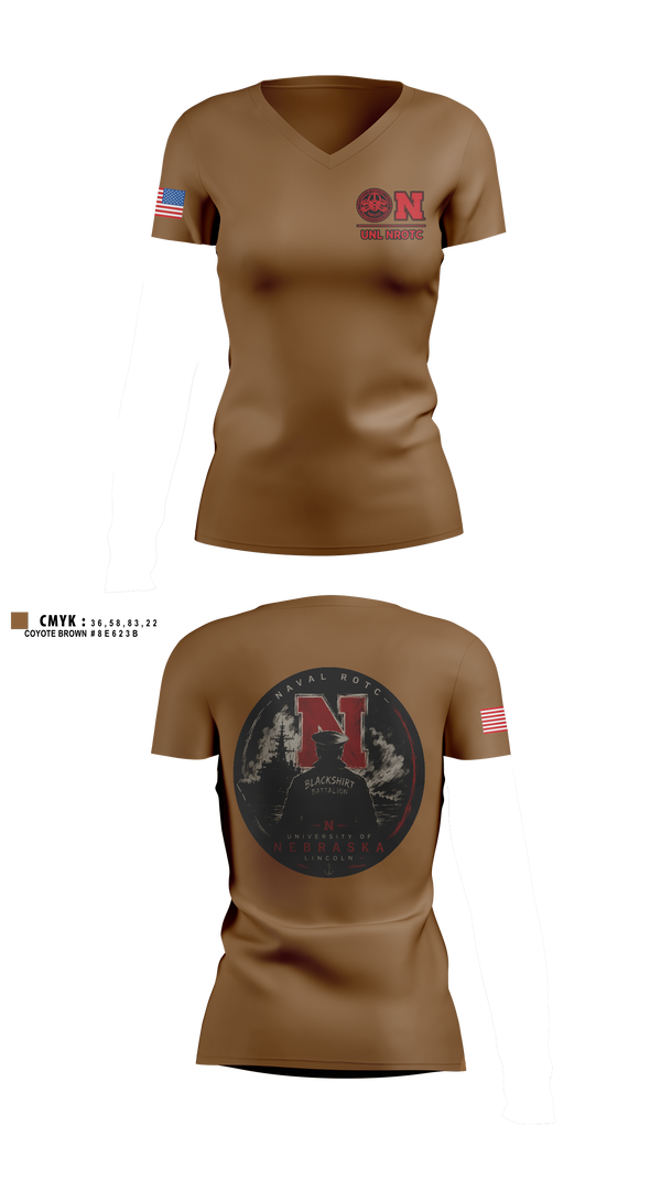 Womens Short Sleeve Vneck Shirt, Blackshirt Battalion, Navy, Teamtime, Team time, sublimation, custom sports apparel, team uniforms, spirit wear, spiritwear, sports uniforms, custom shirts, team store, custom team store, fundraiser sports, apparel fundraiser