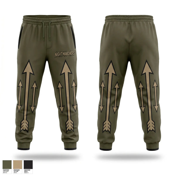 Sweatpants, Nightmarchers, Army, Teamtime, Team time, sublimation, custom sports apparel, team uniforms, spirit wear, spiritwear, sports uniforms, custom shirts, team store, custom team store, fundraiser sports, apparel fundraiser