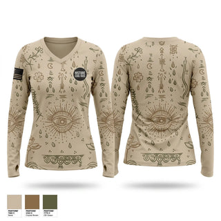 Womens Long Sleeve Vneck Shirt, Rangers, Army, Teamtime, Team time, sublimation, custom sports apparel, team uniforms, spirit wear, spiritwear, sports uniforms, custom shirts, team store, custom team store, fundraiser sports, apparel fundraiser