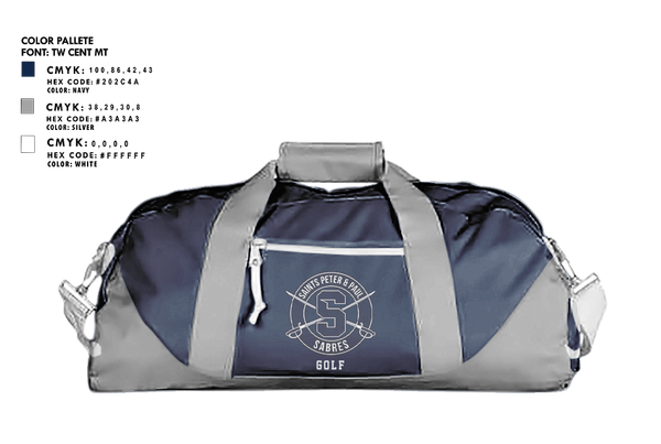 Duffle Bag, Saints Peter & Paul Sabres Golf, Golf, Teamtime, Team time, sublimation, custom sports apparel, team uniforms, spirit wear, spiritwear, sports uniforms, custom shirts, team store, custom team store, fundraiser sports, apparel fundraiser