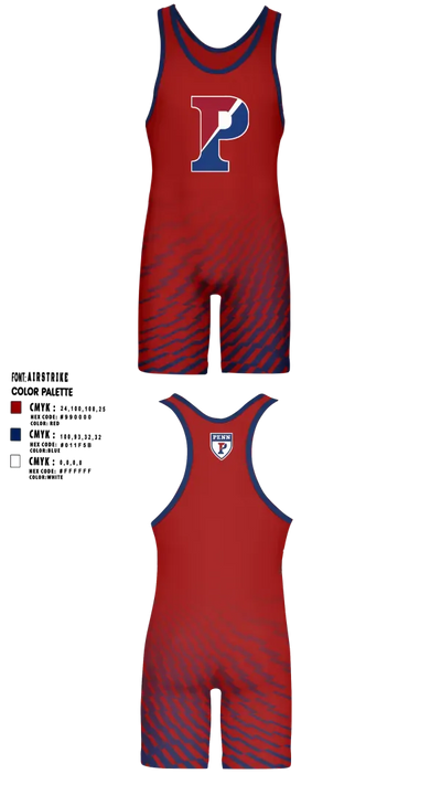 University of Pennsylvania Wrestling Quakers 74407177 Wrestling Singlet - 1