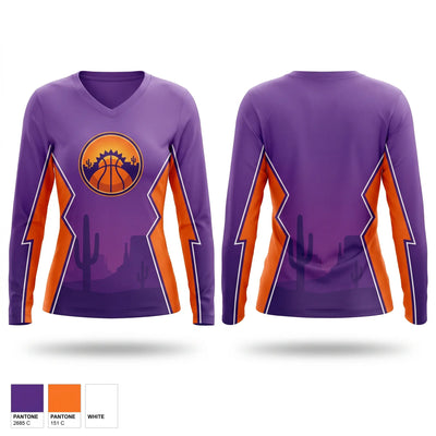 Sahuarita Desert Heat Women's Long Sleeve V-neck Shirt - 1