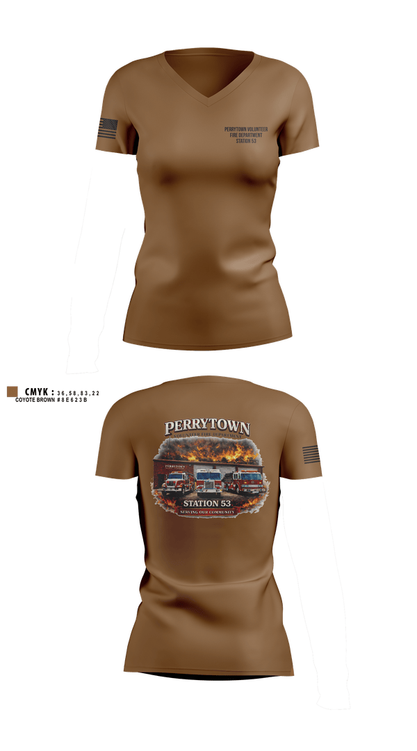 Womens Short Sleeve Vneck Shirt, Perrytown Volunteer Fire Department, Fire Department, Teamtime, Team time, sublimation, custom sports apparel, team uniforms, spirit wear, spiritwear, sports uniforms, custom shirts, team store, custom team store, fundraiser sports, apparel fundraiser