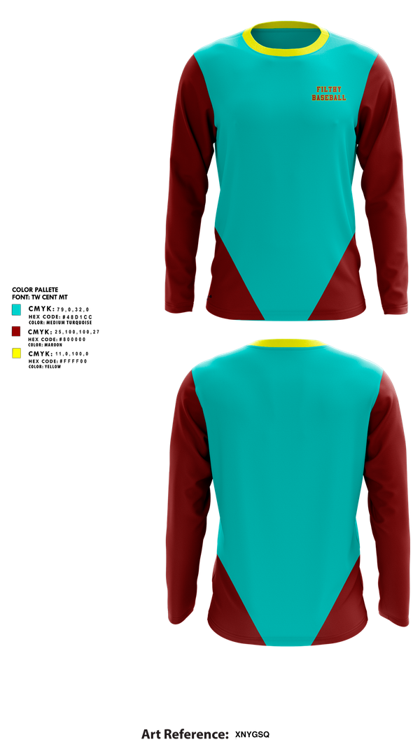 Long Sleeve Performance Shirt, Filthy, Baseball, Teamtime, Team time, sublimation, custom sports apparel, team uniforms, spirit wear, spiritwear, sports uniforms, custom shirts, team store, custom team store, fundraiser sports, apparel fundraiser