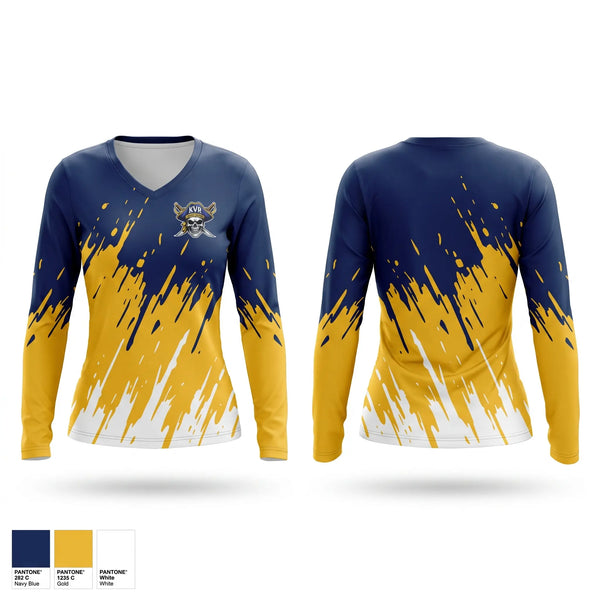 Womens Long Sleeve Vneck Shirt, 12U MOB SQUAD, , Teamtime, Team time, sublimation, custom sports apparel, team uniforms, spirit wear, spiritwear, sports uniforms, custom shirts, team store, custom team store, fundraiser sports, apparel fundraiser