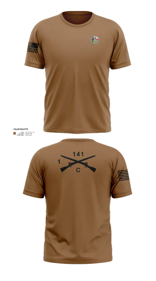 Old School Cotton Feel Shirt, C Co 1-141 IN, Army, Teamtime, Team time, sublimation, custom sports apparel, team uniforms, spirit wear, spiritwear, sports uniforms, custom shirts, team store, custom team store, fundraiser sports, apparel fundraiser