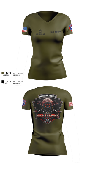 Womens Short Sleeve Vneck Shirt, Northcross Recruiting Station, Army, Teamtime, Team time, sublimation, custom sports apparel, team uniforms, spirit wear, spiritwear, sports uniforms, custom shirts, team store, custom team store, fundraiser sports, apparel fundraiser