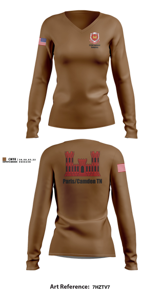 Womens Long Sleeve Vneck Shirt, 212th Engineer Company, National Guard, Teamtime, Team time, sublimation, custom sports apparel, team uniforms, spirit wear, spiritwear, sports uniforms, custom shirts, team store, custom team store, fundraiser sports, apparel fundraiser