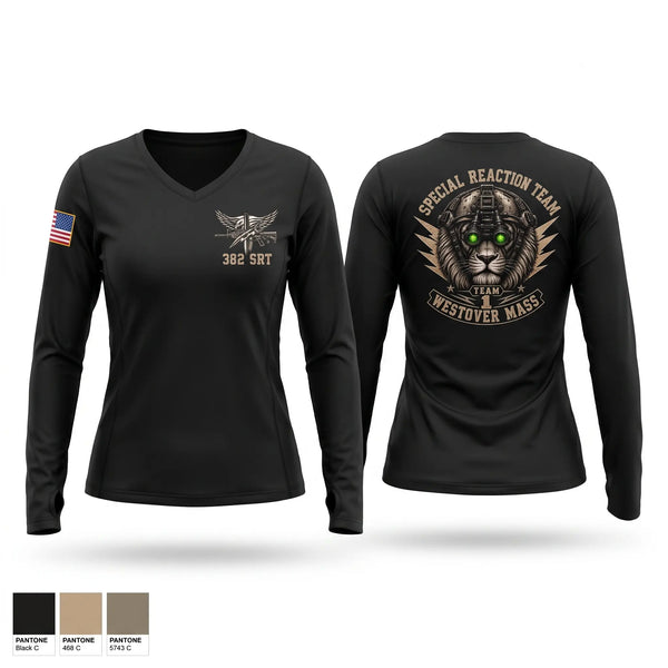 Womens Long Sleeve Vneck Shirt, 382 Special Reaction Team, Army, Teamtime, Team time, sublimation, custom sports apparel, team uniforms, spirit wear, spiritwear, sports uniforms, custom shirts, team store, custom team store, fundraiser sports, apparel fundraiser