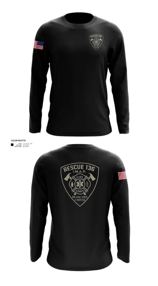 Long Sleeve Performance Shirt, Rescue 136, Fire Department, Teamtime, Team time, sublimation, custom sports apparel, team uniforms, spirit wear, spiritwear, sports uniforms, custom shirts, team store, custom team store, fundraiser sports, apparel fundraiser