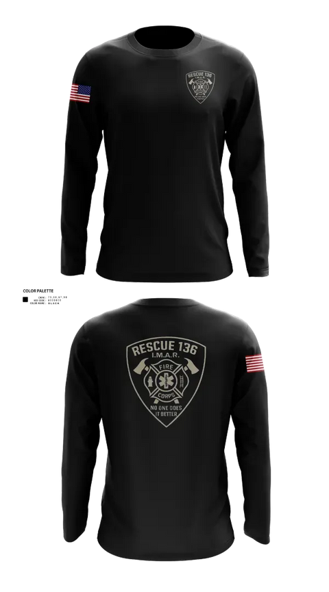 Long Sleeve Performance Shirt, Rescue 136, Fire Department, Teamtime, Team time, sublimation, custom sports apparel, team uniforms, spirit wear, spiritwear, sports uniforms, custom shirts, team store, custom team store, fundraiser sports, apparel fundraiser
