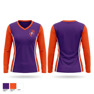 Rams Women's Long Sleeve V-neck Shirt - 1