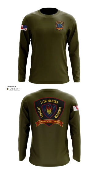 Long Sleeve Performance Shirt, 12th MLR Headquarters Element, Marines, Teamtime, Team time, sublimation, custom sports apparel, team uniforms, spirit wear, spiritwear, sports uniforms, custom shirts, team store, custom team store, fundraiser sports, apparel fundraiser