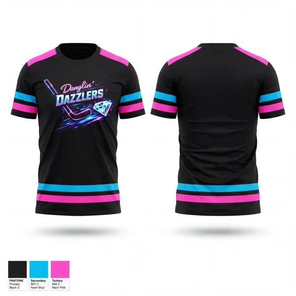 Short Sleeve Performance Shirt, Danglin’ Dazzlers, Ice Hockey, Teamtime, Team time, sublimation, custom sports apparel, team uniforms, spirit wear, spiritwear, sports uniforms, custom shirts, team store, custom team store, fundraiser sports, apparel fundraiser