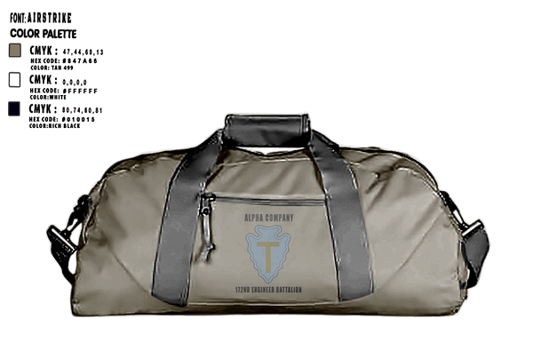 Duffle Bag, A Co 172 BEB, National Guard, Teamtime, Team time, sublimation, custom sports apparel, team uniforms, spirit wear, spiritwear, sports uniforms, custom shirts, team store, custom team store, fundraiser sports, apparel fundraiser